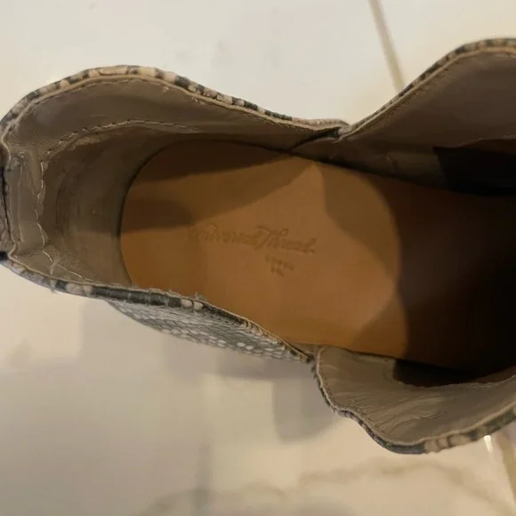 Universal Thread | Neutral Colour Snake Print Booties With Small Wedge Heel - Picture 15 of 16